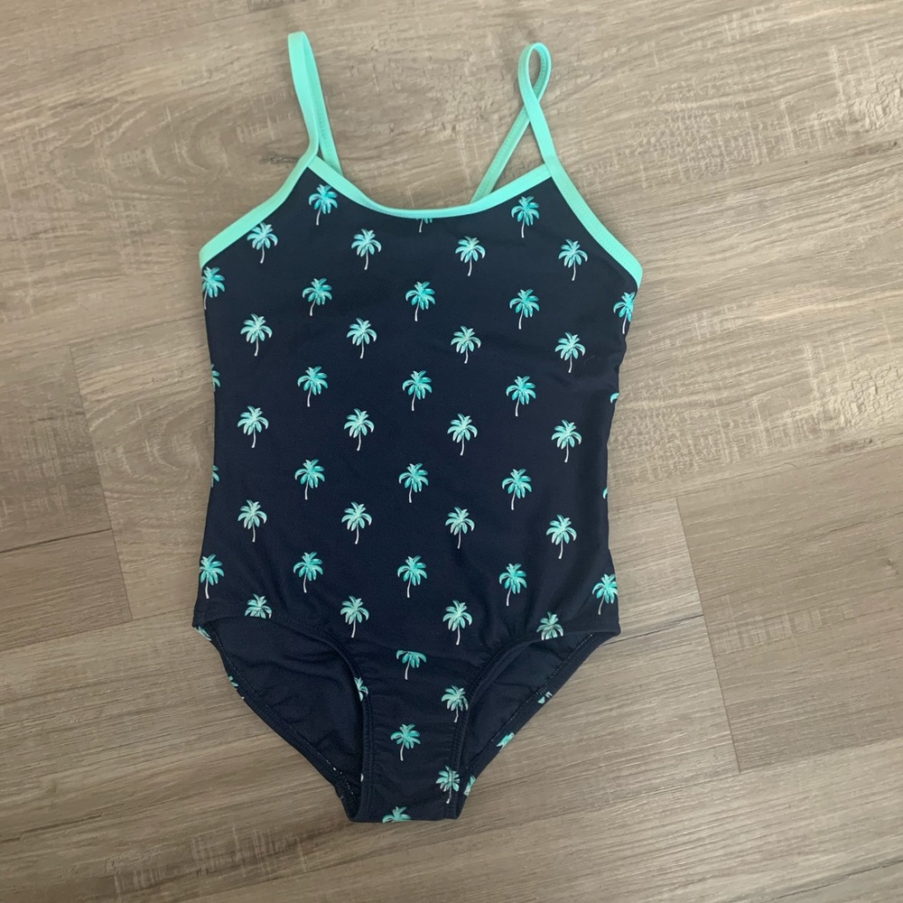 Old Nave Girls Navy Blue Swimsuit